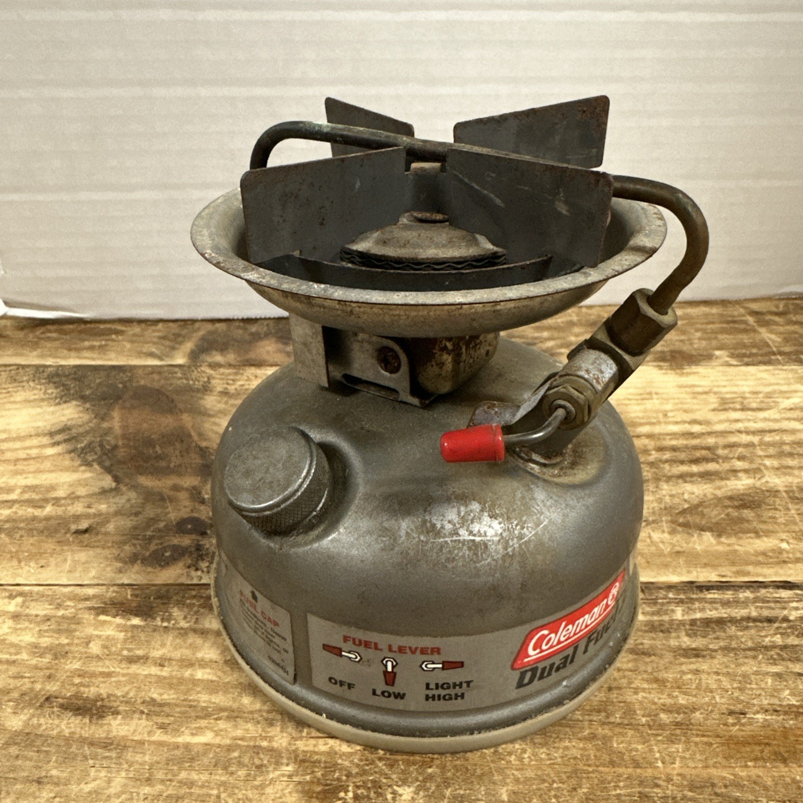 Vintage COLEMAN Model 533 Dual Fuel Single Burner Camping Stove 1998 Silver Gray