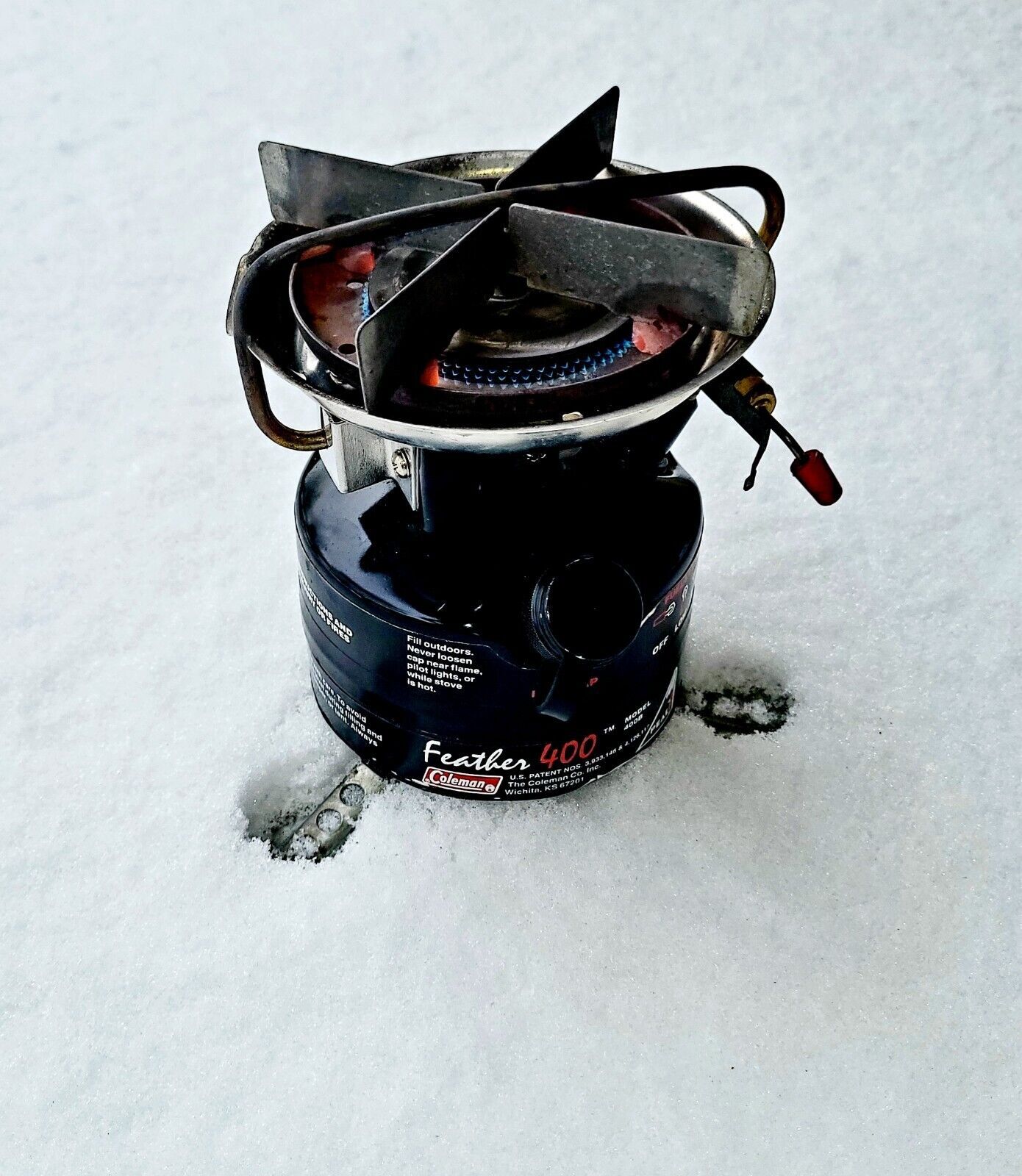 Coleman PEAK 1 Feather 400B Single Burner Camp stove. New Pump Cup, TESTED.8/90
