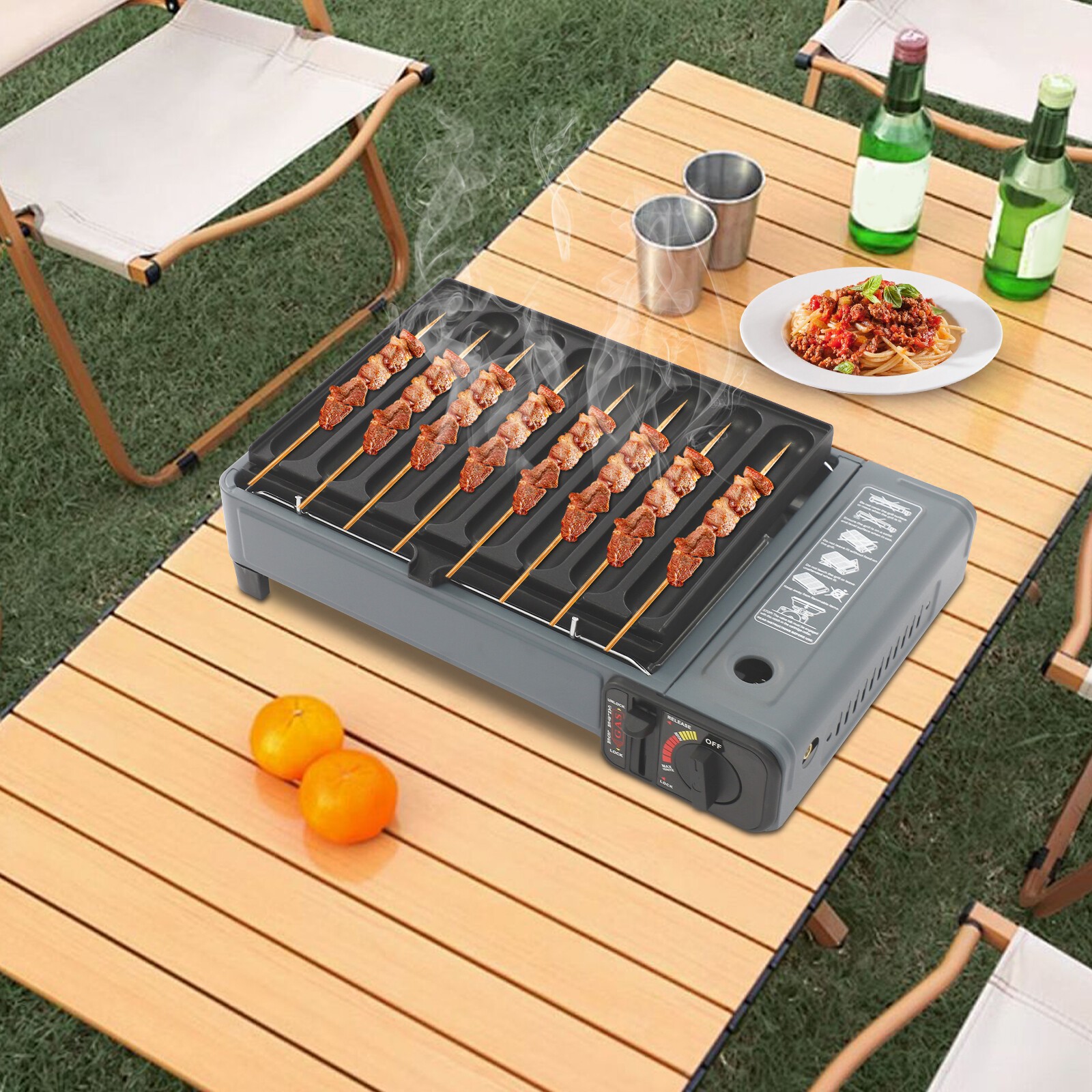 Butane Stove, Portable Camping Gas Stove, Gas Grill Stove with Anti-slip Feet