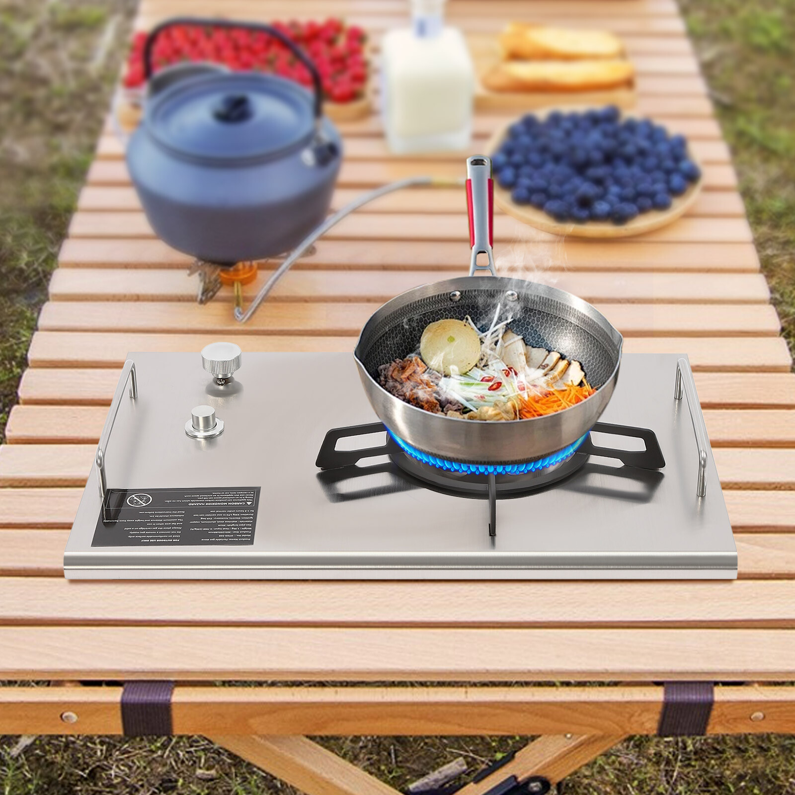 Portable 13,648 BTU Gas Stove, Stainless Steel, Single-Burner, Camping Stove NEW