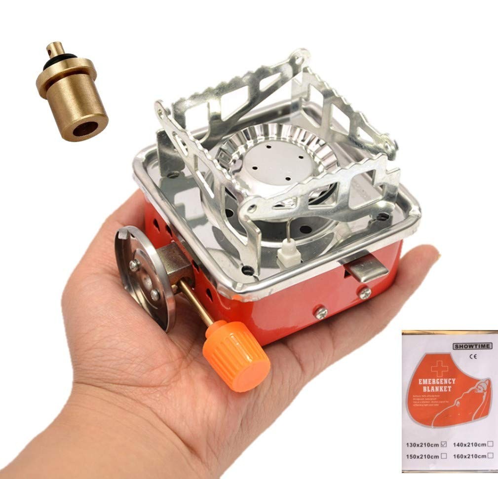 Portable Camping Stove Lightweight Backpacking Burner Adjustable Flame Mini Powe