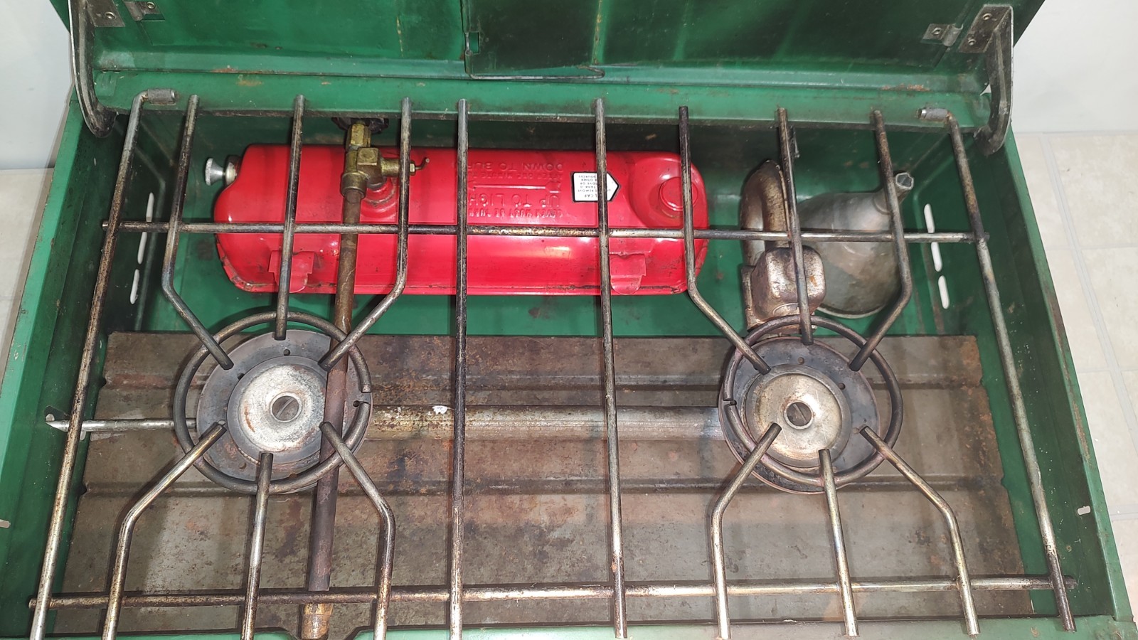 Coleman 413G Dual Liquid Fuel Double Burner Green Metal Camp Stove Tested(Video)