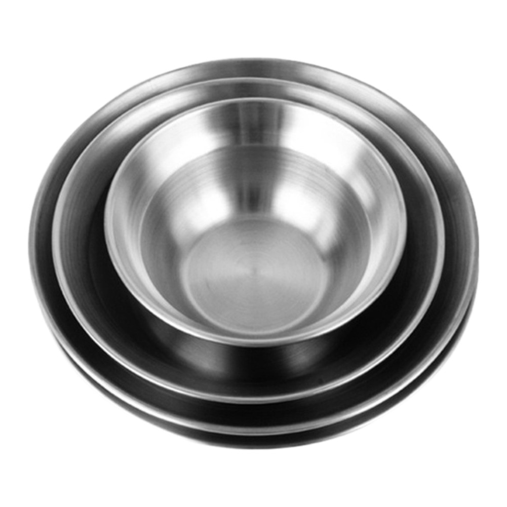 Stainless Steel 4 Piece Plate and Bowl Set Compact Stackable for Camping
