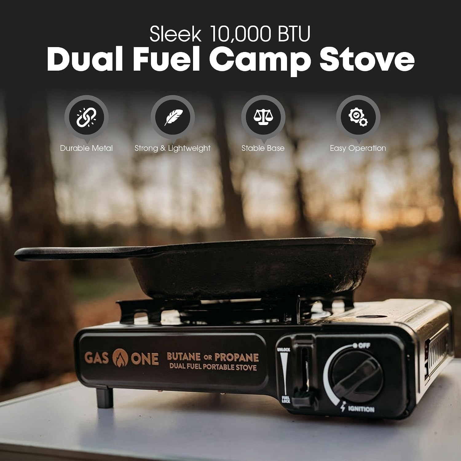 10,000 BTU Dual Fuel Camp Stove – Portable butane & propane Grill with Carry …