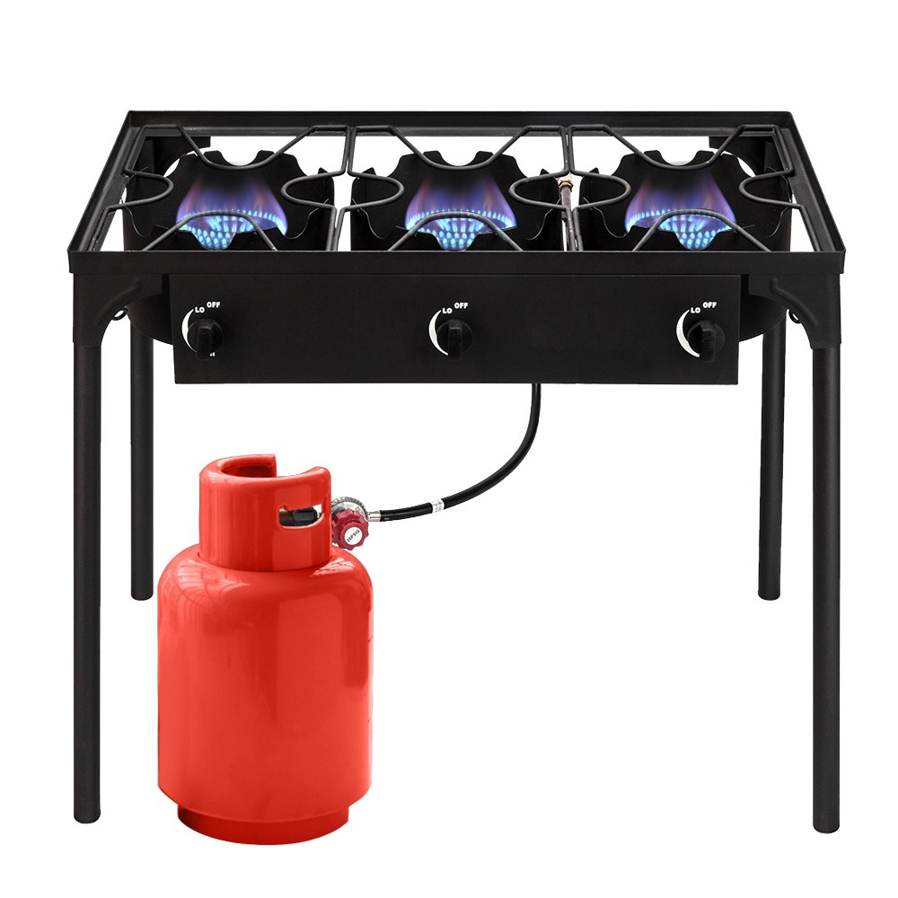 Dependable Performance Portable 3 Burner Gas Cooker Outdoor Camp Stove