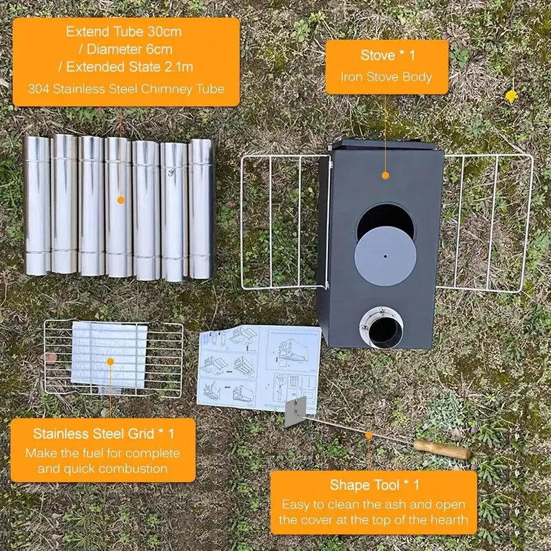 Rocket Fuel Tent Stove Outdoor Portable Wood Burning