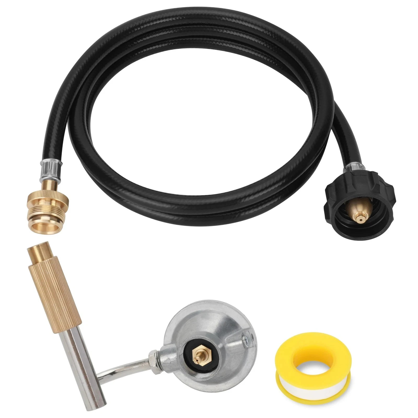 Grill Regulator for Coleman Roadtrip with 5 Feet Propane Adapter silver
