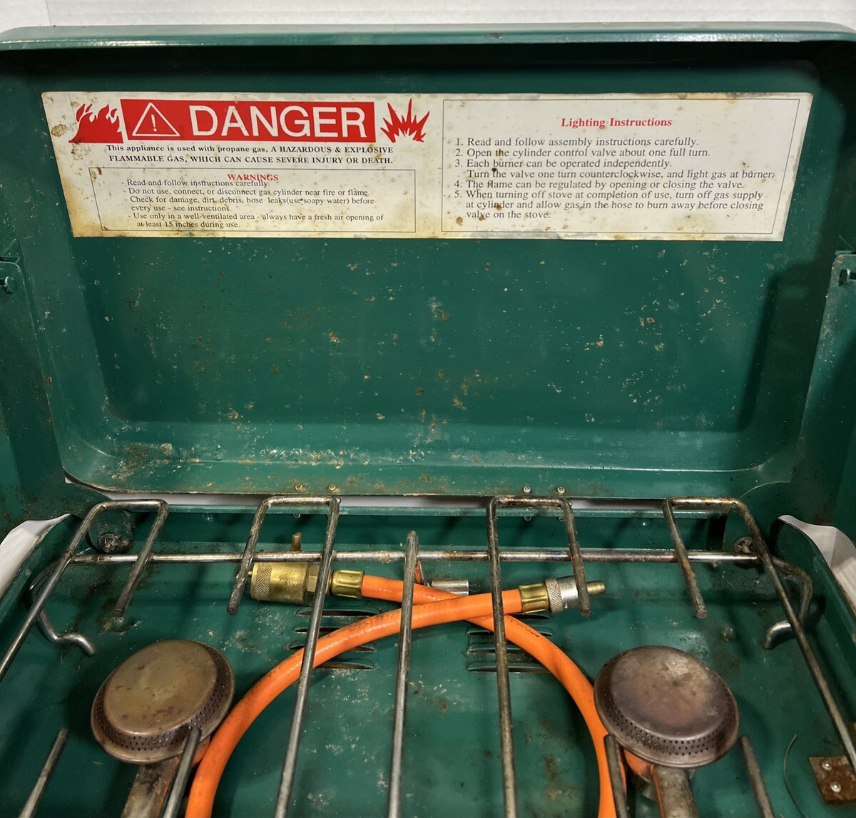 Unbranded Camper Vintage Propane Stove Two Burner Green
