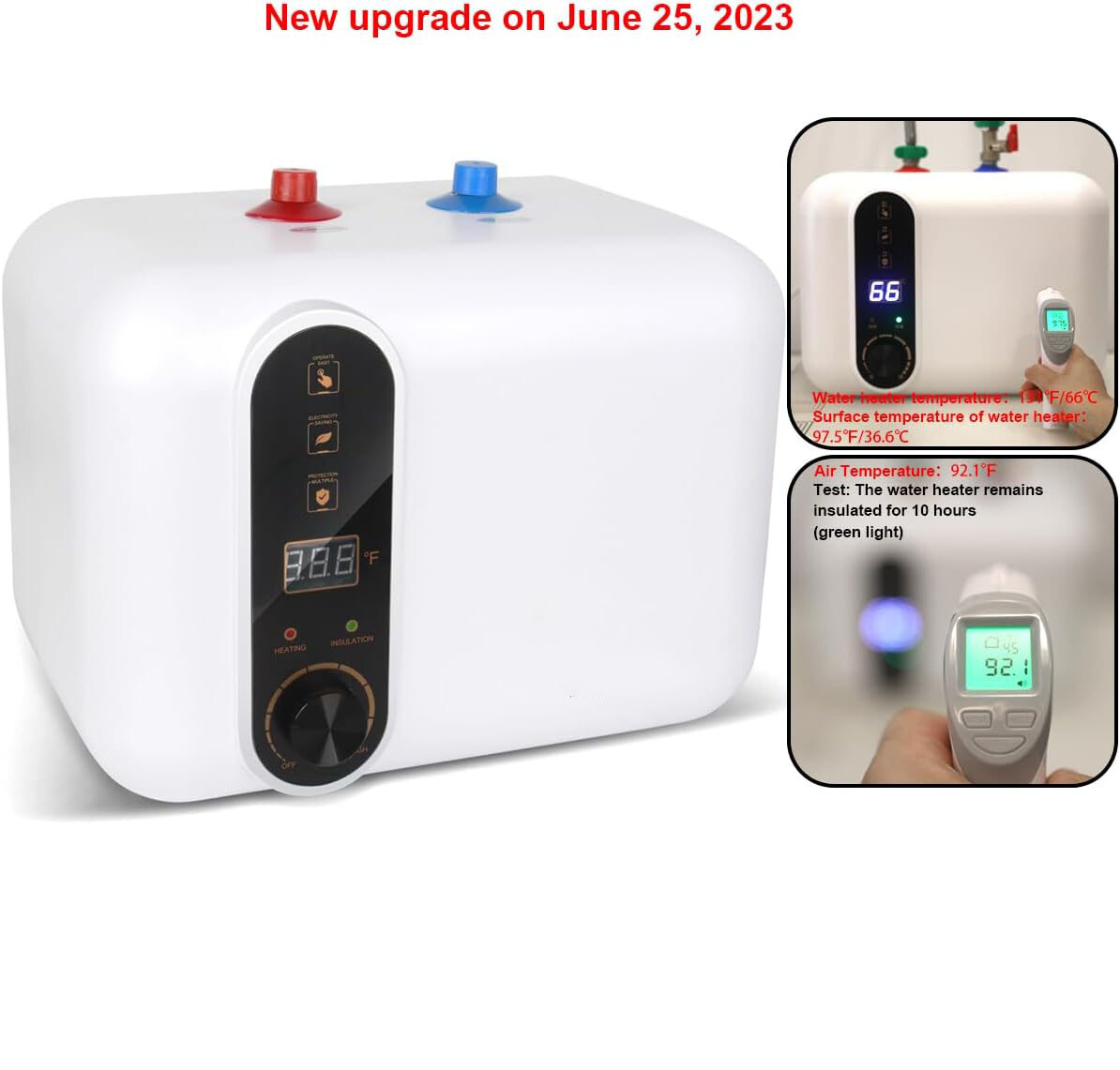 Instant Electric Hot Water Heater Shower Compact Mini-Tank Storage RV 10L 1500W