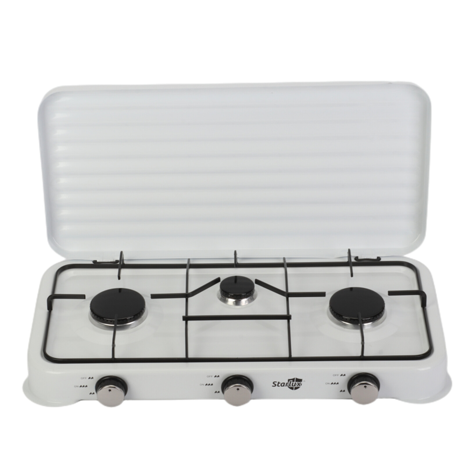 Outdoor Portable Gas Camping Stove Gas Cooker w/Lid 2.2kw*2+1kw*1 3 Burners