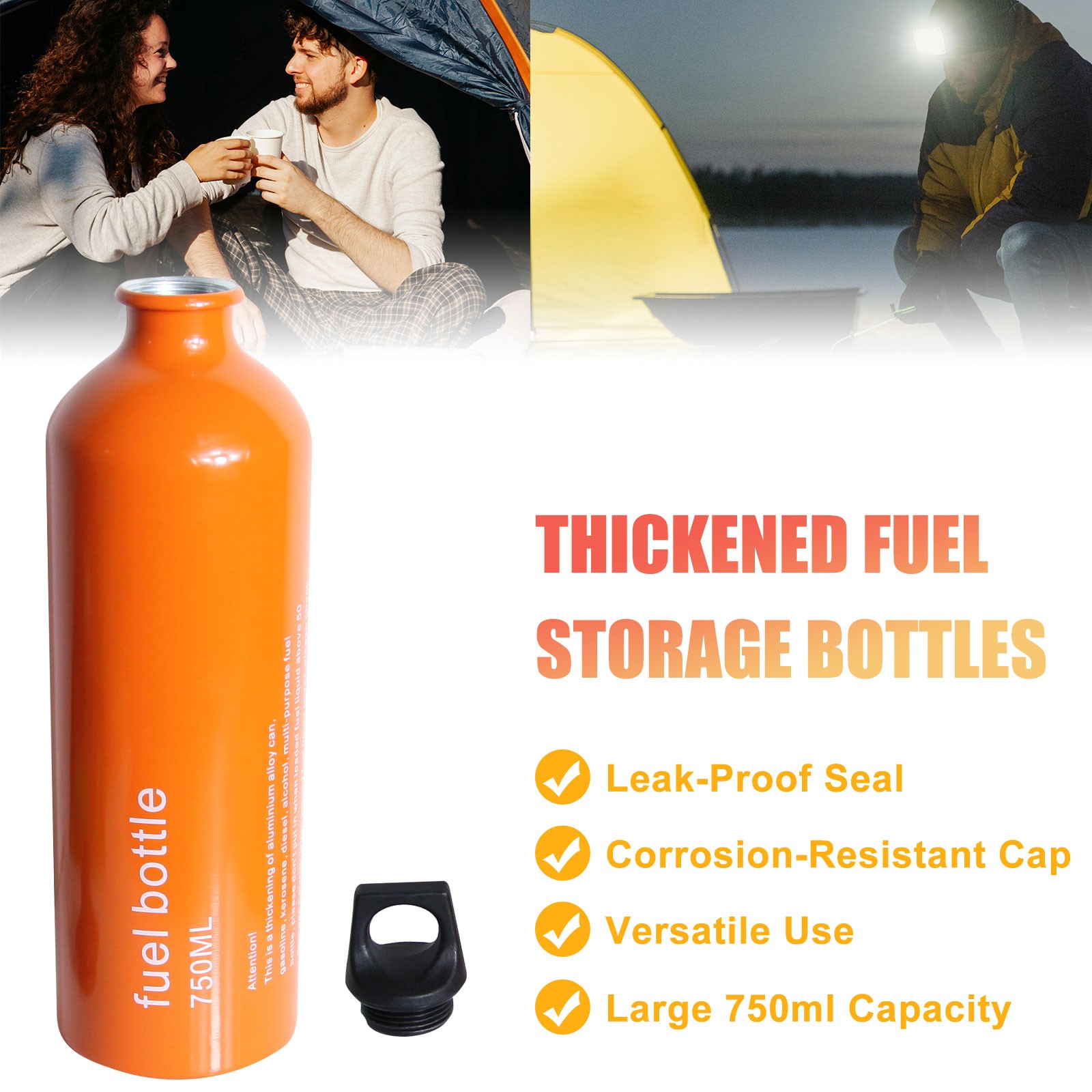Outdoor Fuel Bottle Petrol Liquid Oil Bottle Kerosene Bottle 750ml Capacity