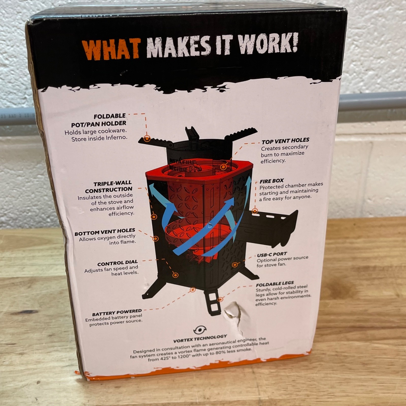 InstaFire Inferno Pro Stove Outdoor/Indoor Use Biomass Fire Starter Canned Heat