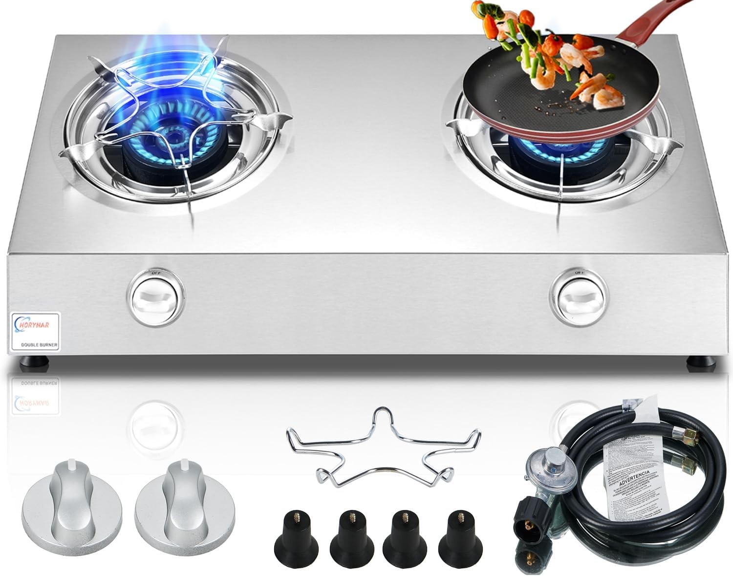 Propane Stove 2 Burner Auto Ignition Propane Burner 26000 BTU Gas Stove with CSA