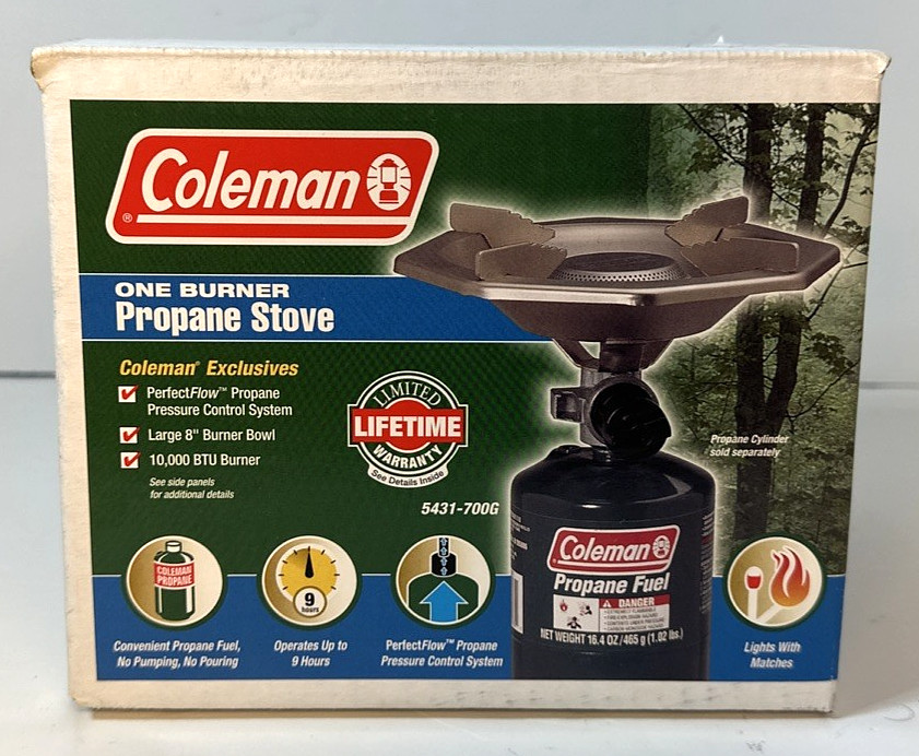 COLEMAN 1 Burner Perfect Flow Propane Stove 5431-700G ~ Camping Outdoor Cooking