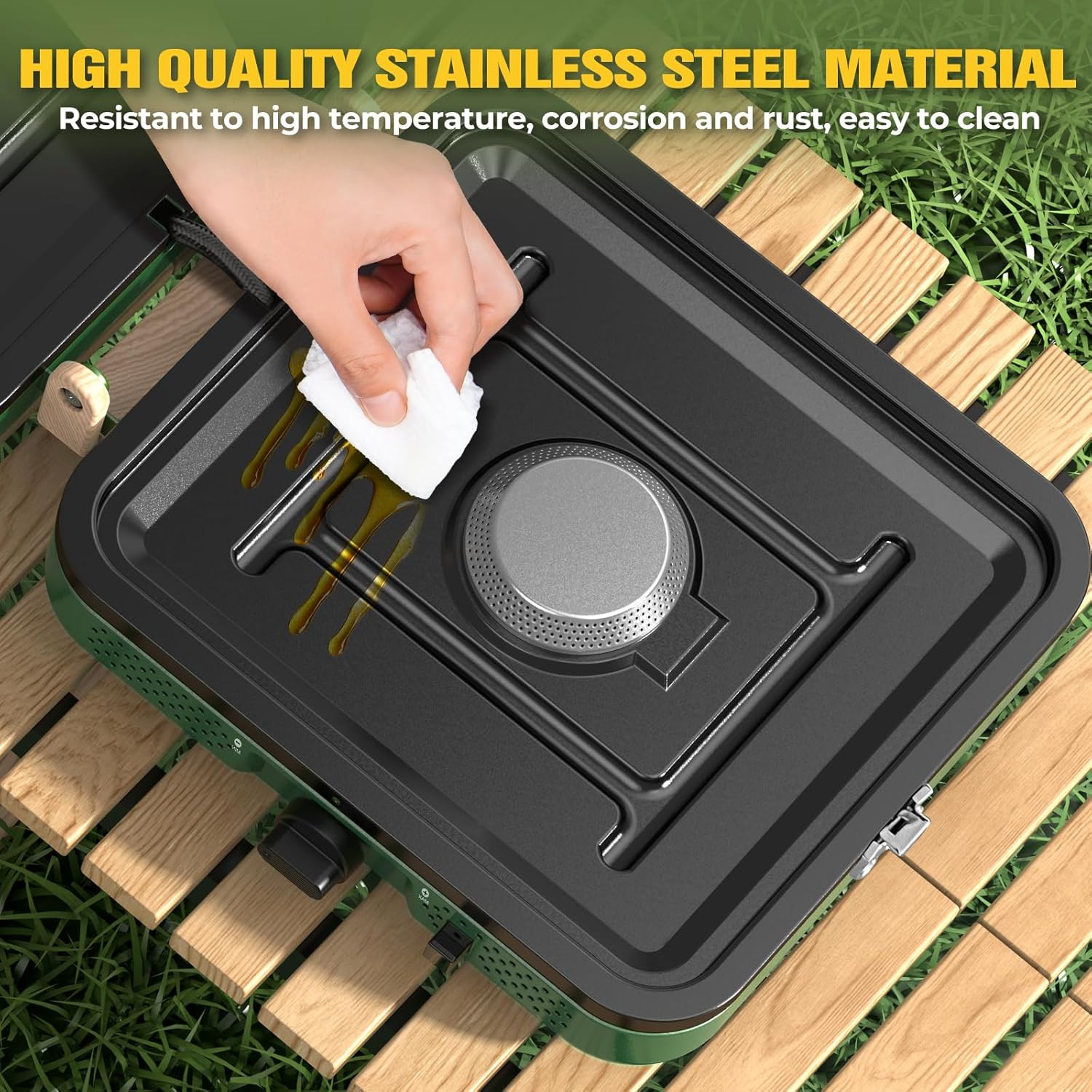 Portable 2 Burner Camping Stove with Grill & Carrying Bag – 20000 BTU