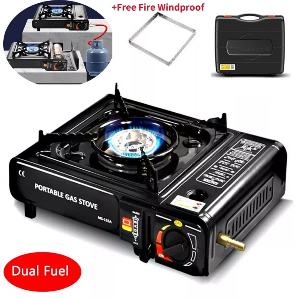 3000W Camping Stove Propane&Butane Windproof Fire Dual Fuel Brass Cooking Burner