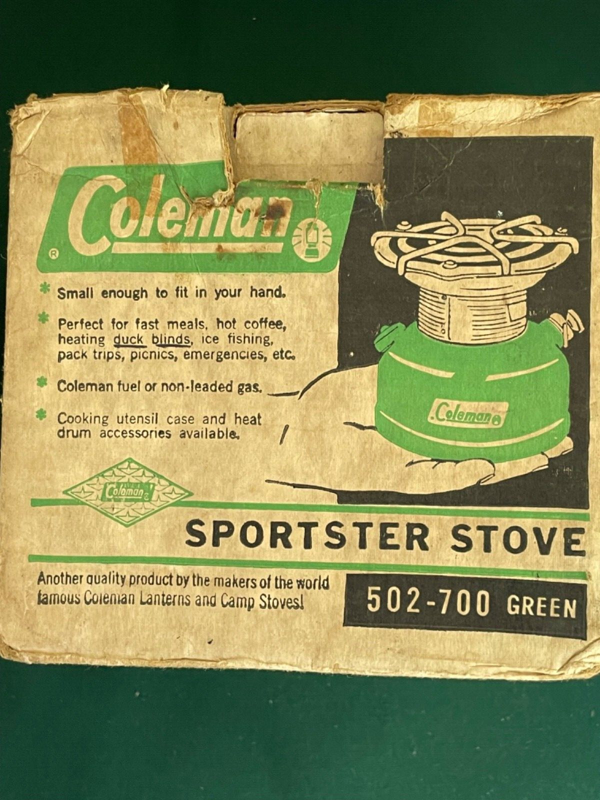 Vintage COLEMAN 502-700 SPORTSTER Portable Camp stove in original box