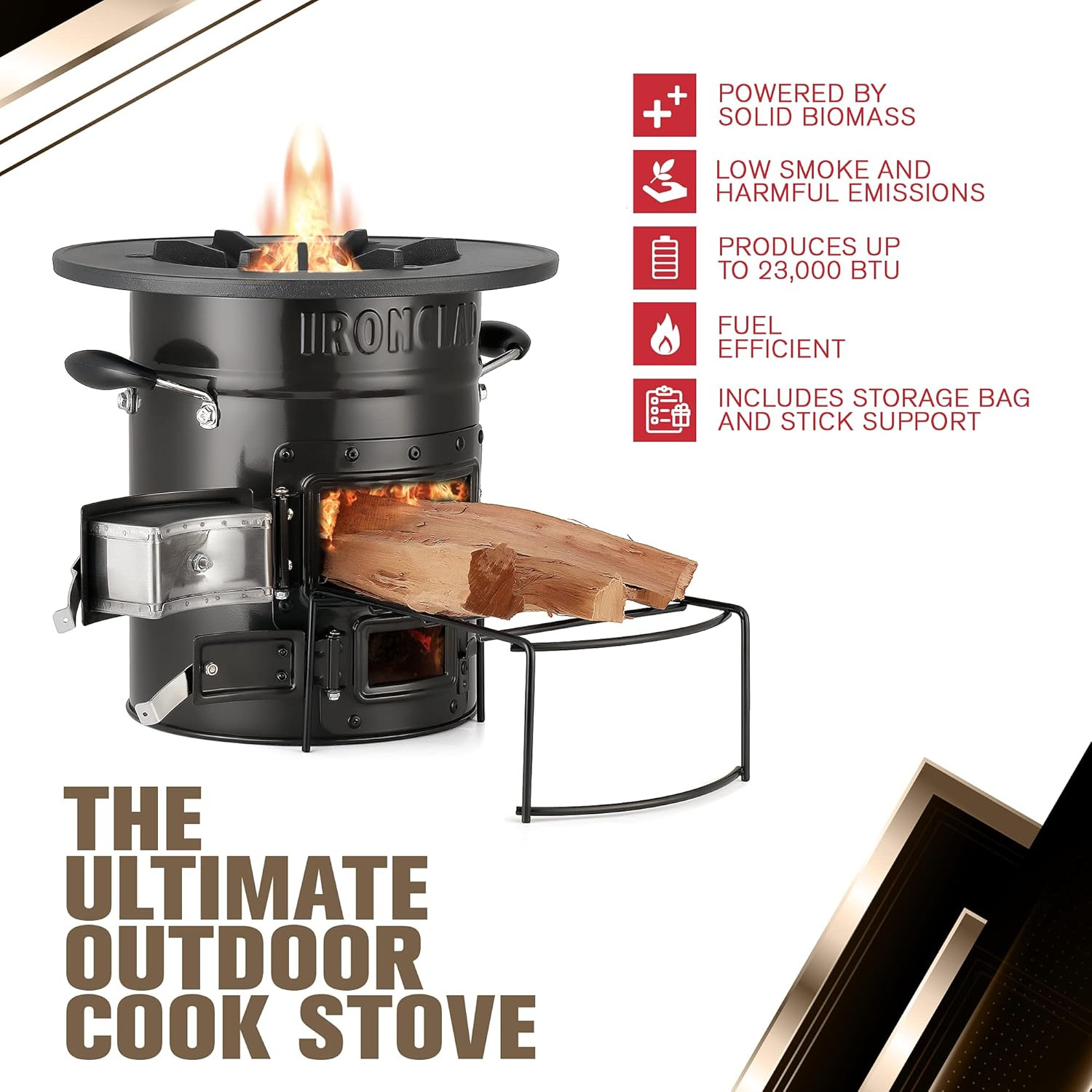 Rocket Stove – Camping Wood Stove for Emergency Preparedness, Survival, off Grid