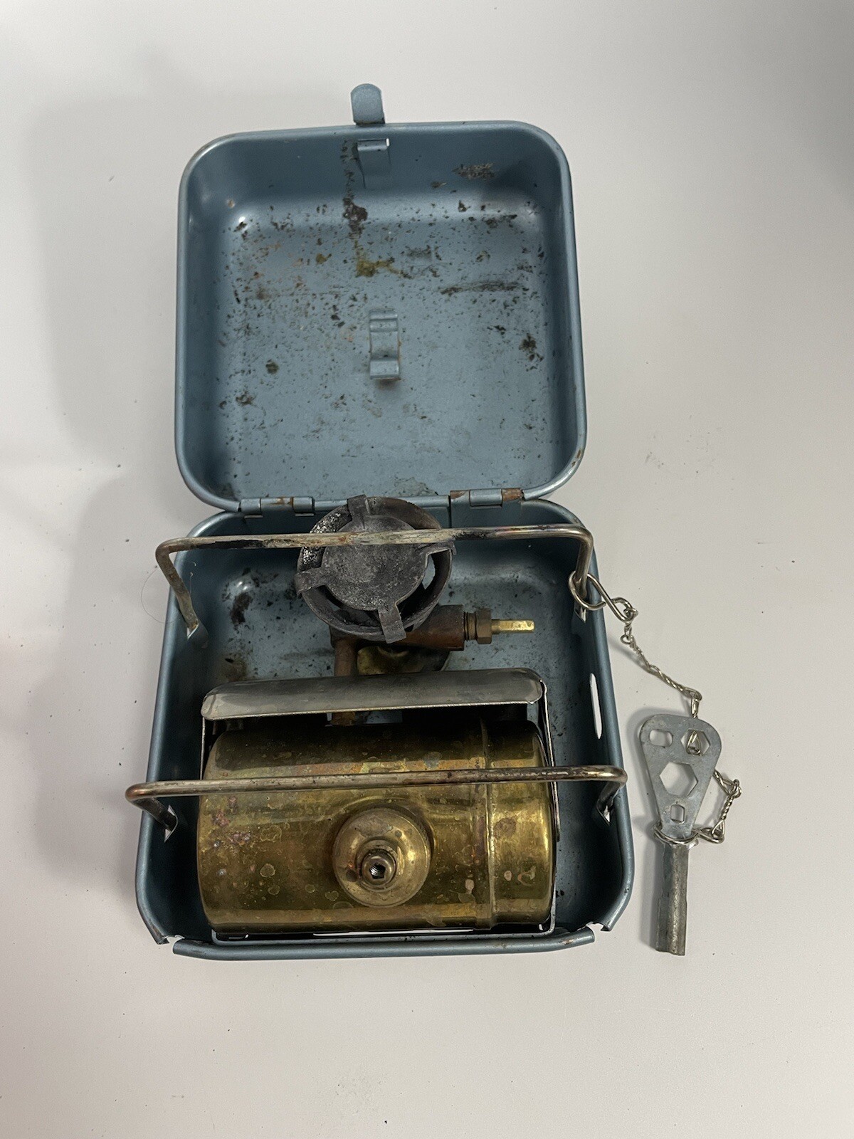 Vintage OPTIMUS 8R Single Burner Backpacking Camping Stove Blue Made In Sweden