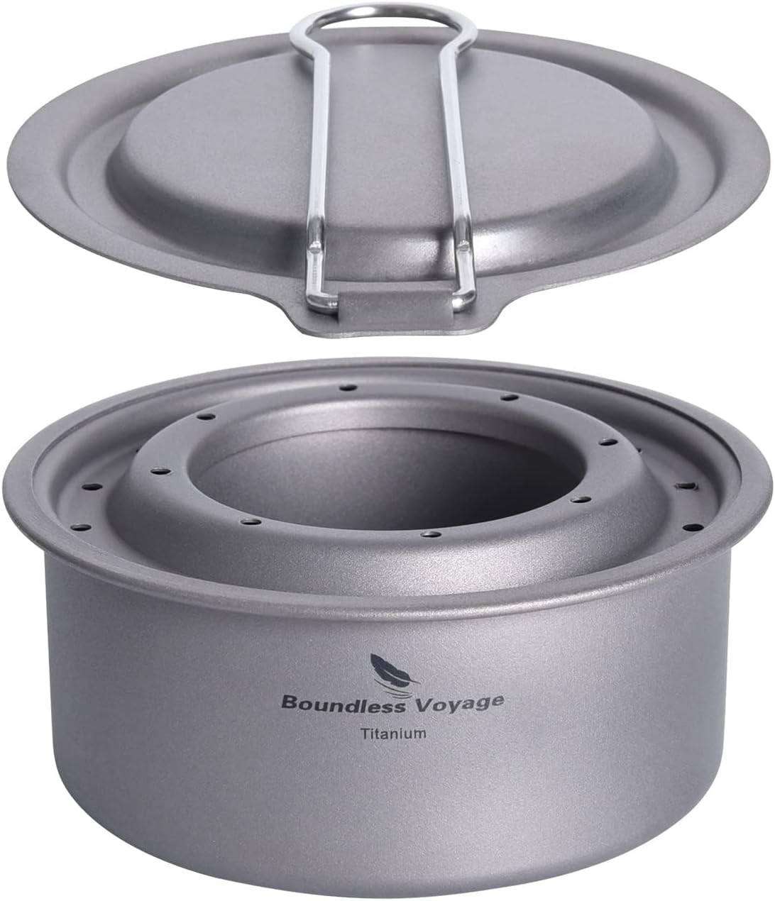 Camping Titanium Spirit Alcohol Stove with Pot Stand Backpacking Wood Stove Outd