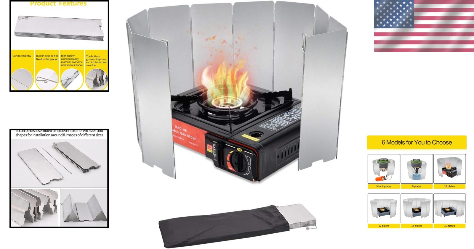 Versatile 10 Plates Windscreen for Butane Stoves – Compact and Stylish Design