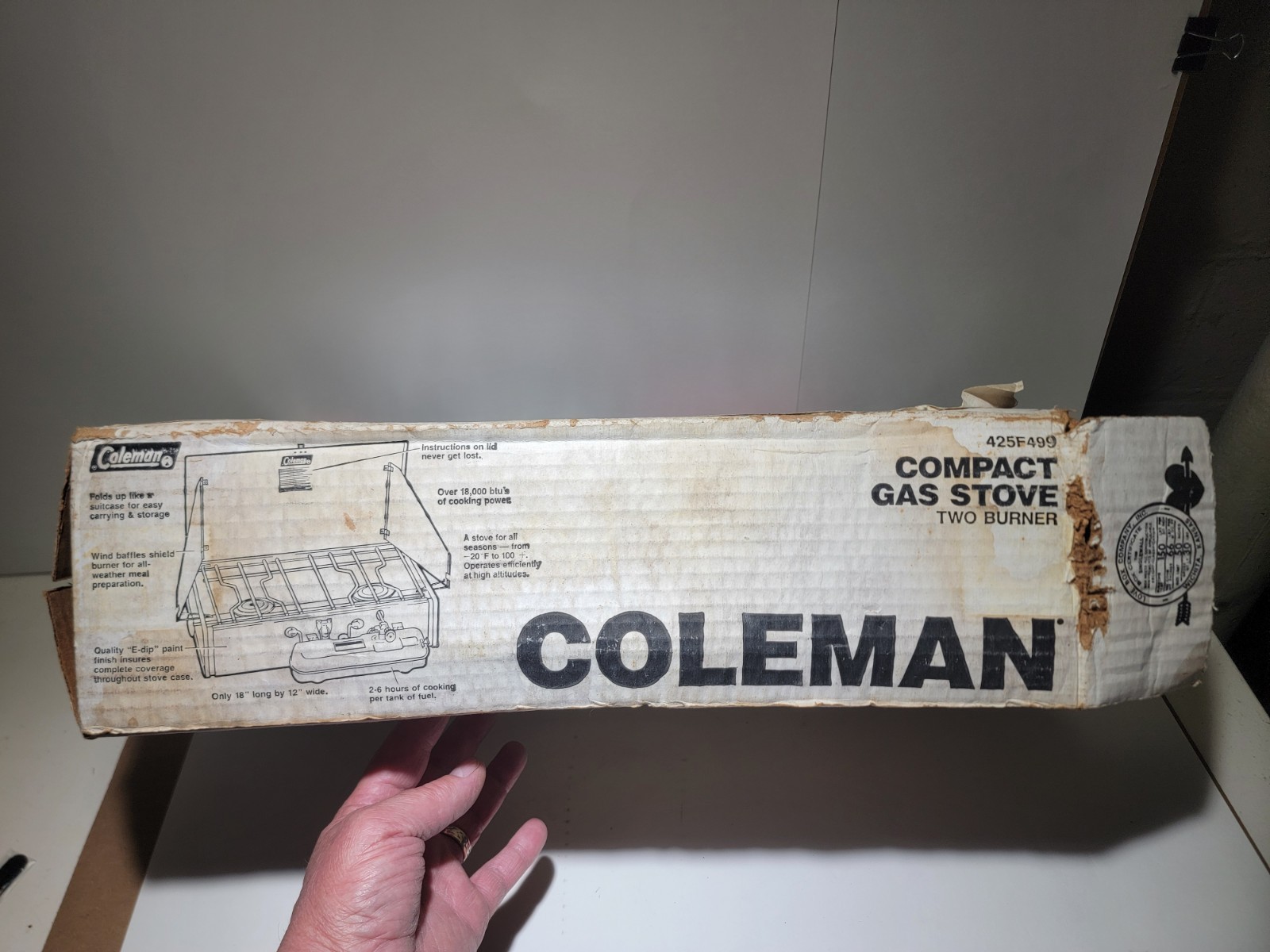 1987 Coleman 425F499 Gas Stove 2 Burner Green NEVER USED