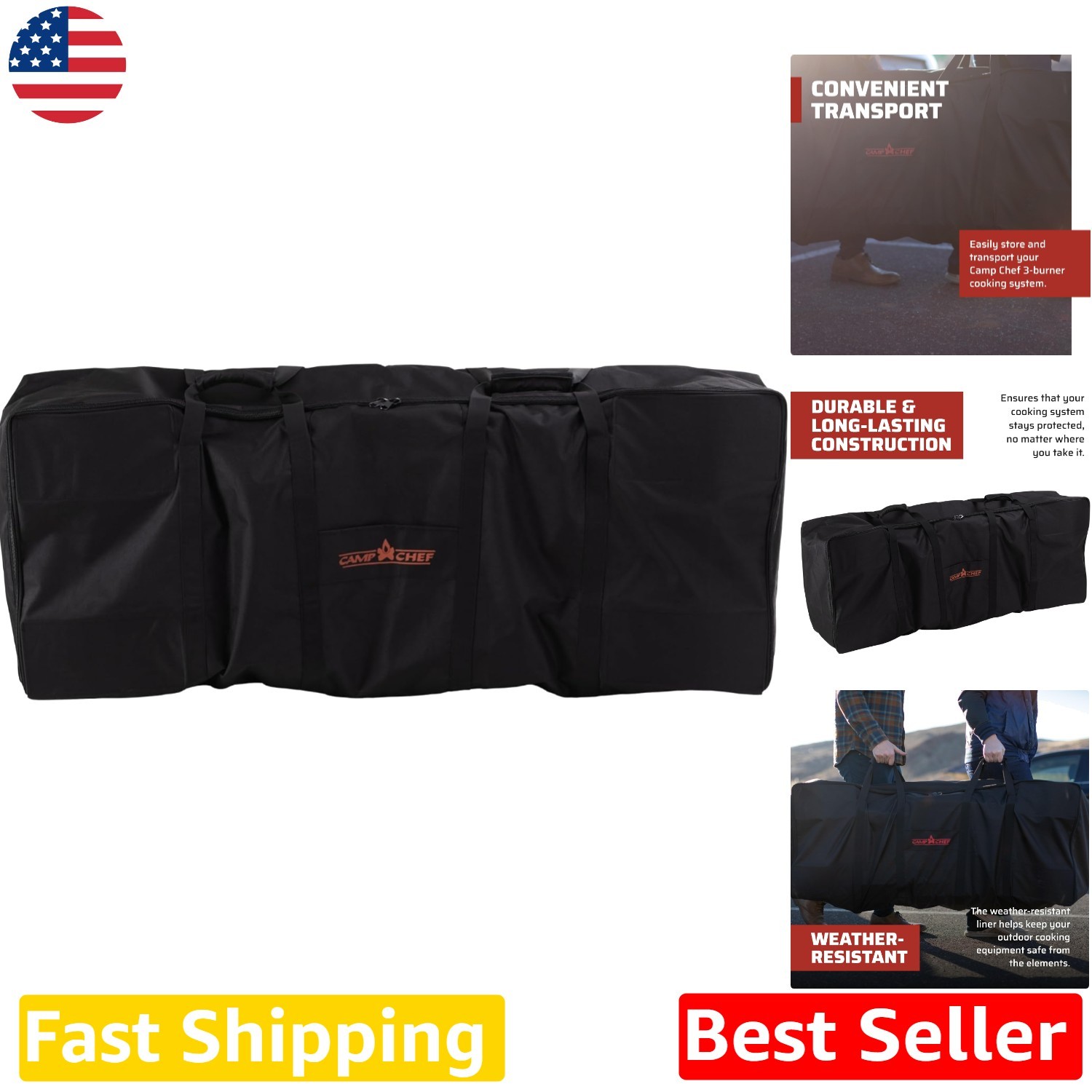 41.5″ 3 Burner Stove Carry Bag – Heavy Duty, Top Loading, Weatherproof