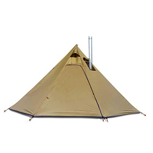 4 Persons 5lb Lightweight Tipi Hot Tents with Stove Jack, 7’3″ Olive Drab