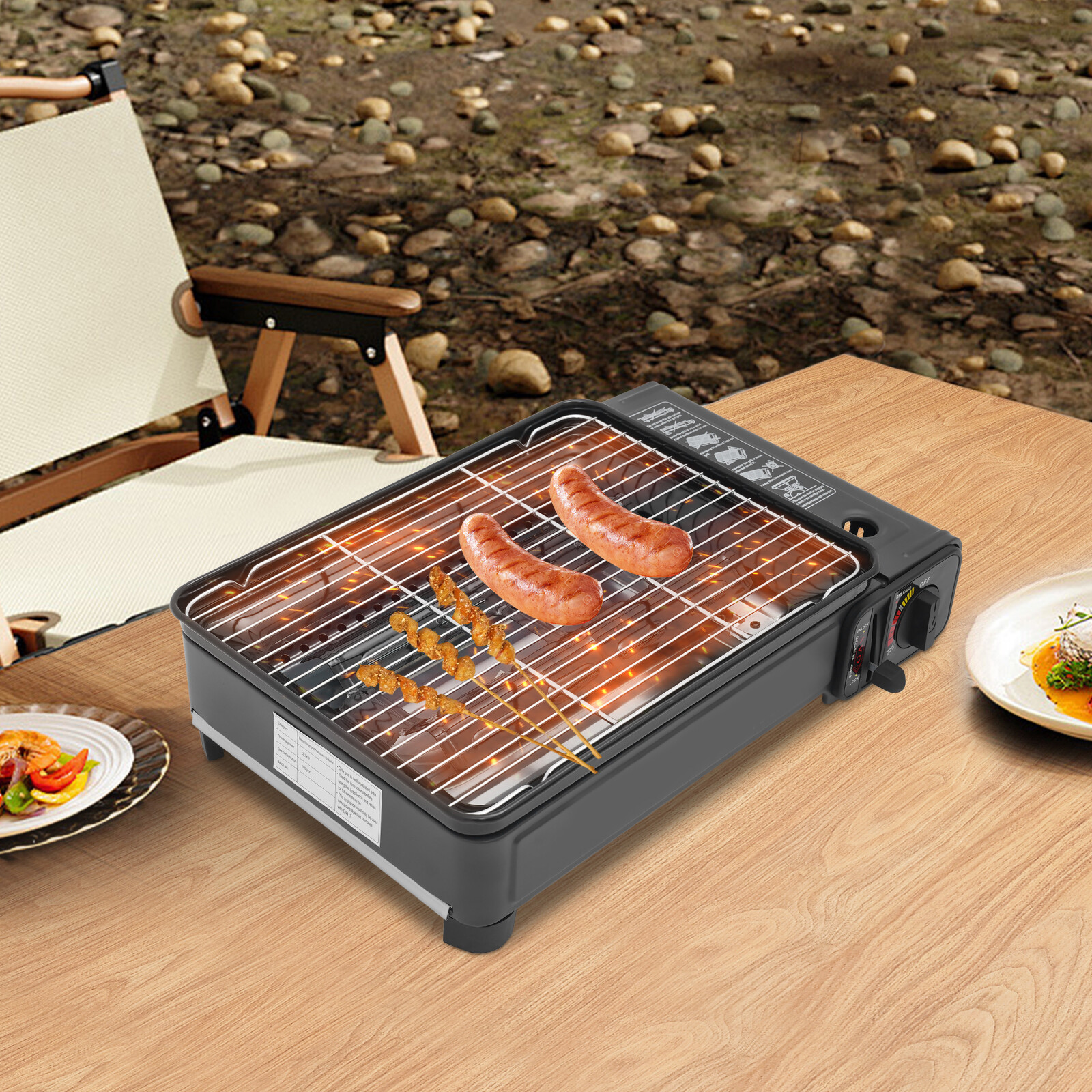 Outdoor Gas Barbecue Stove PortableCamping Gas Stove Tabletop Cooking Stove