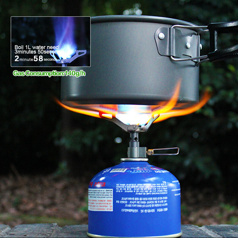 BRS-3000T Titanium Gas Burner Camping Stoves Ultralight w 1 Extra Backup O-Ring