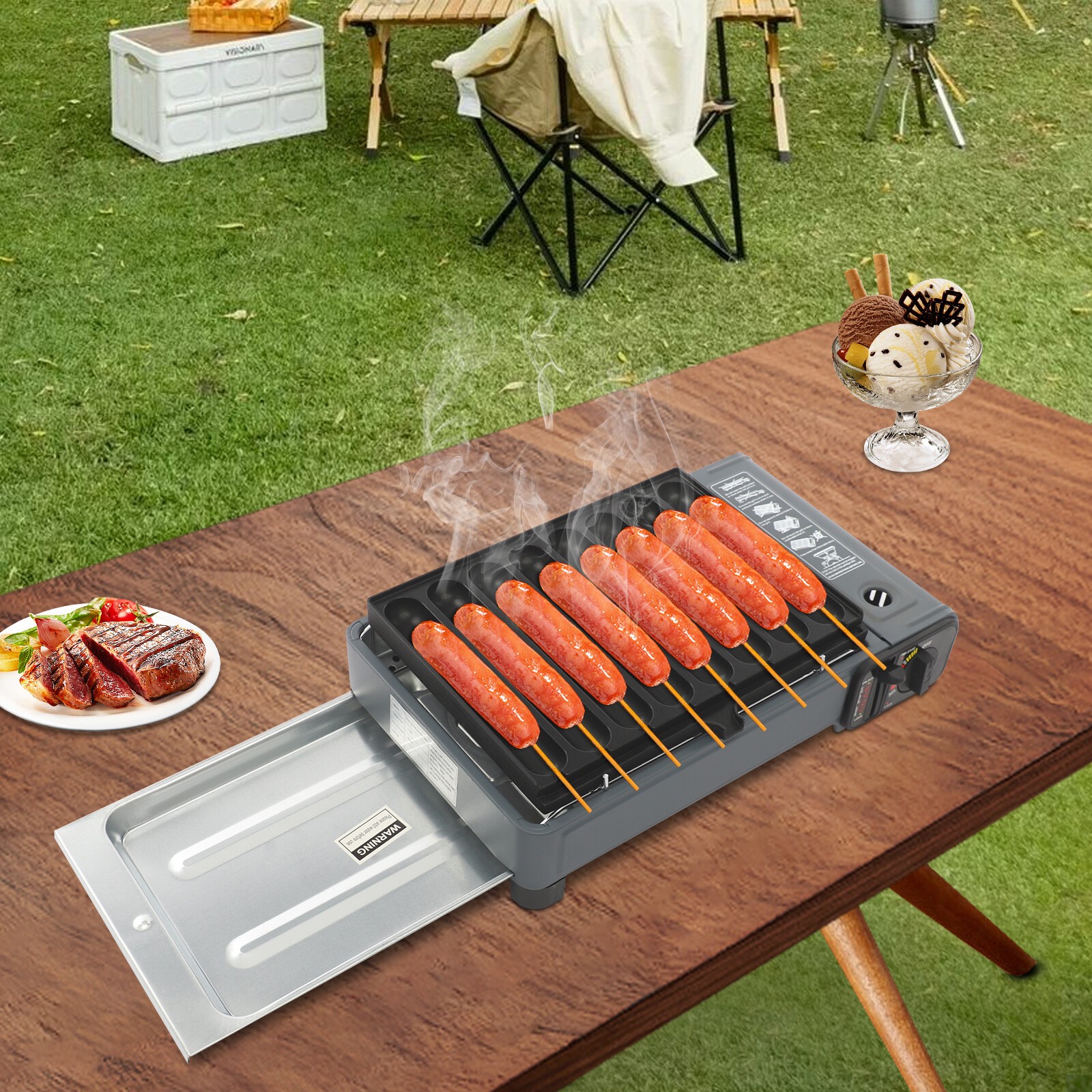 Butane Stove, Portable Camping Gas Stove, Gas Grill Stove with Anti-slip Feet