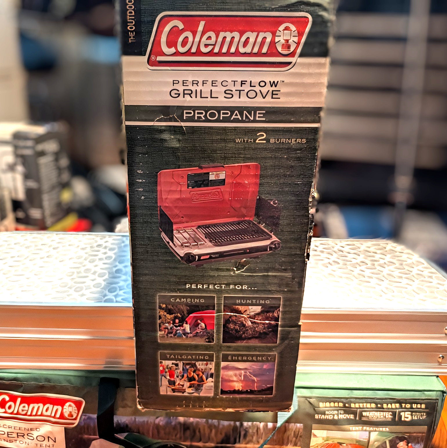 New Coleman Perfectflow Grill Stove Propane 20,000 BTU