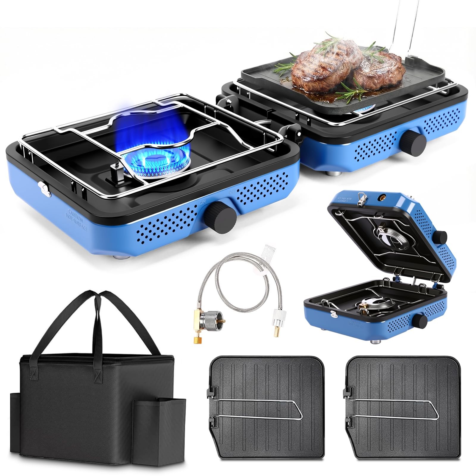 Camping Stove,2 Burner Propane Camping Stove,Dual Griddles,30,000 BTU Portabl…