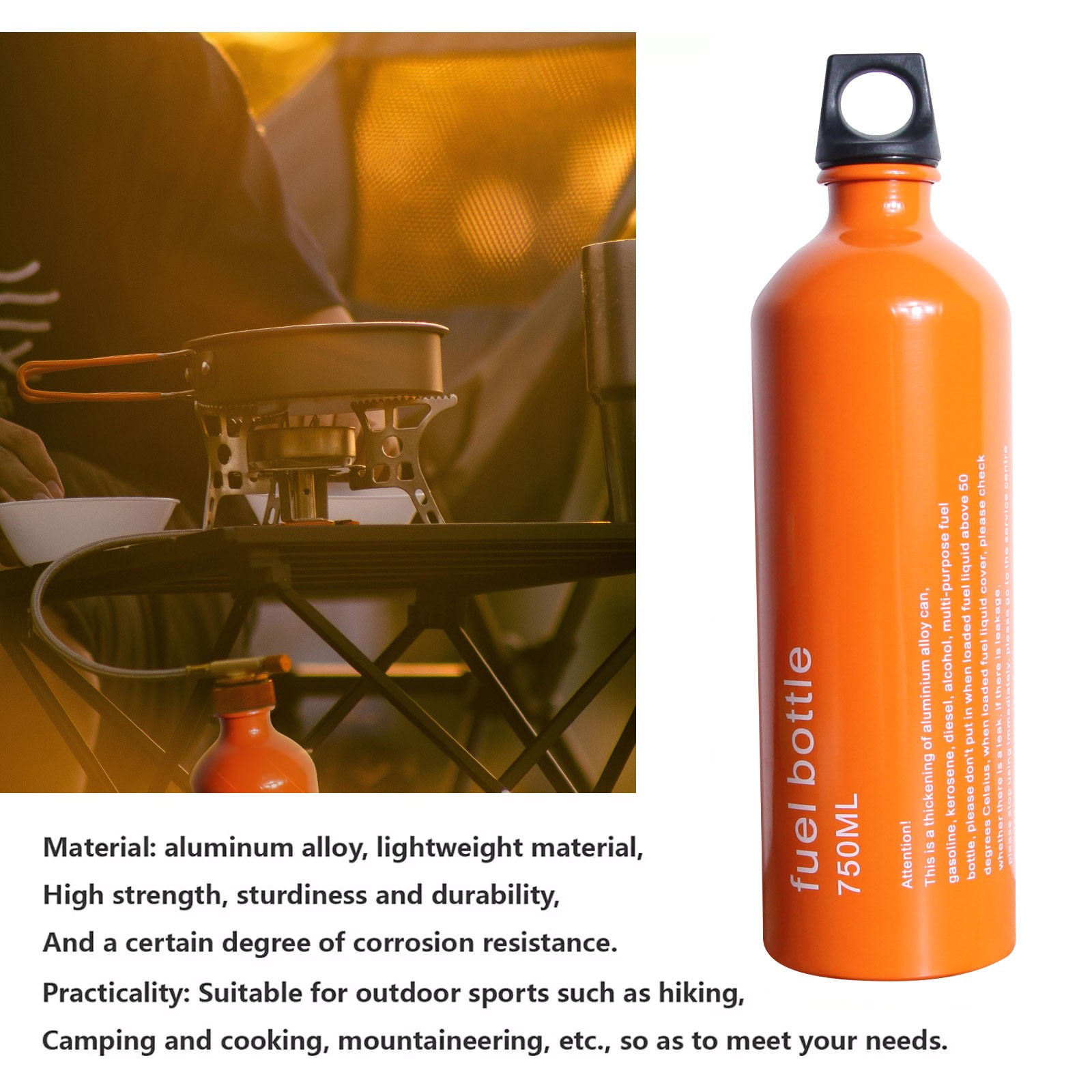 Liquid Fuel Bottle for Motorcycle Outdoor Camping Safety Gas Oil Bottle