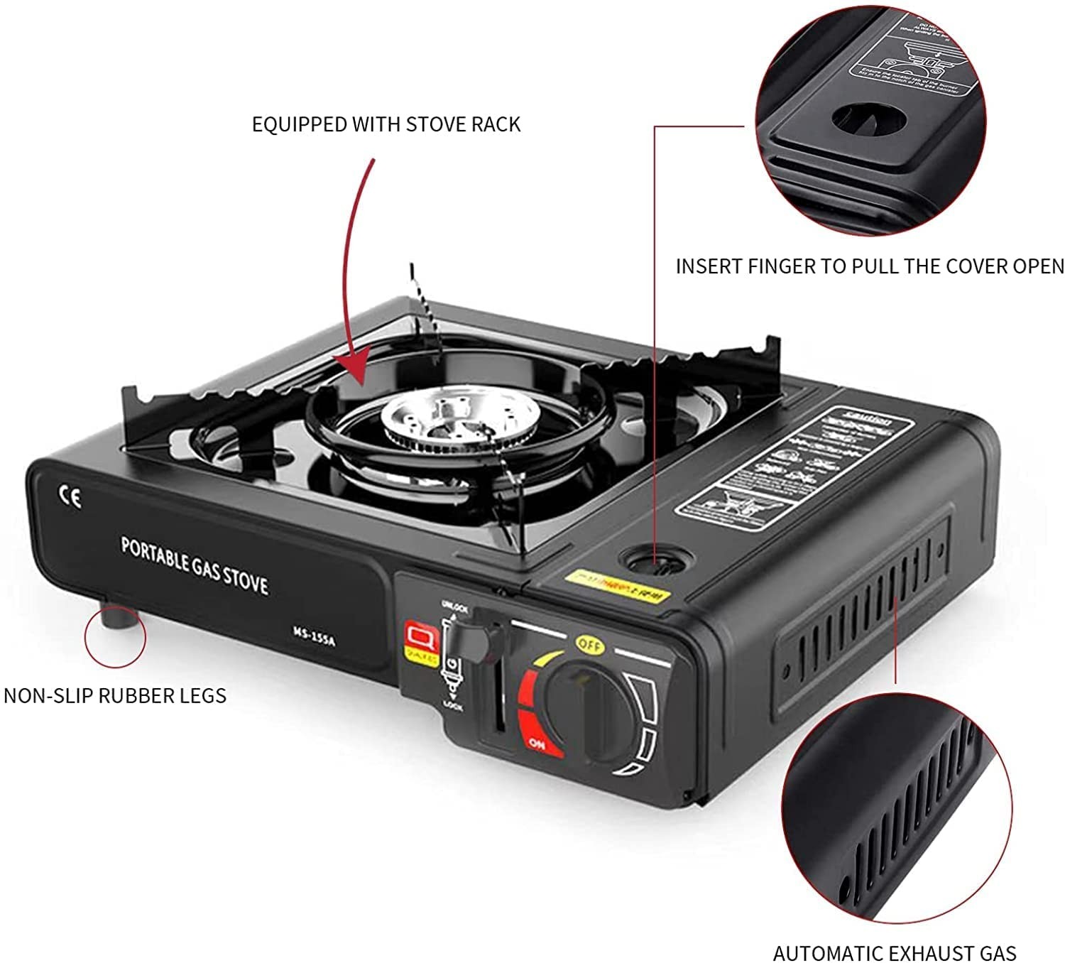 3500W Camping Stove Propane&Butane Windproof Fire Dual Fuel Brass Cooking Burner
