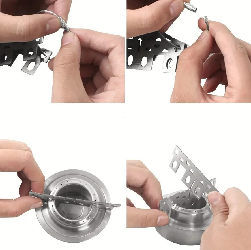 1set Portable Mini Alcohol Camping Stove Aluminum Backpacking Cooker – NEW