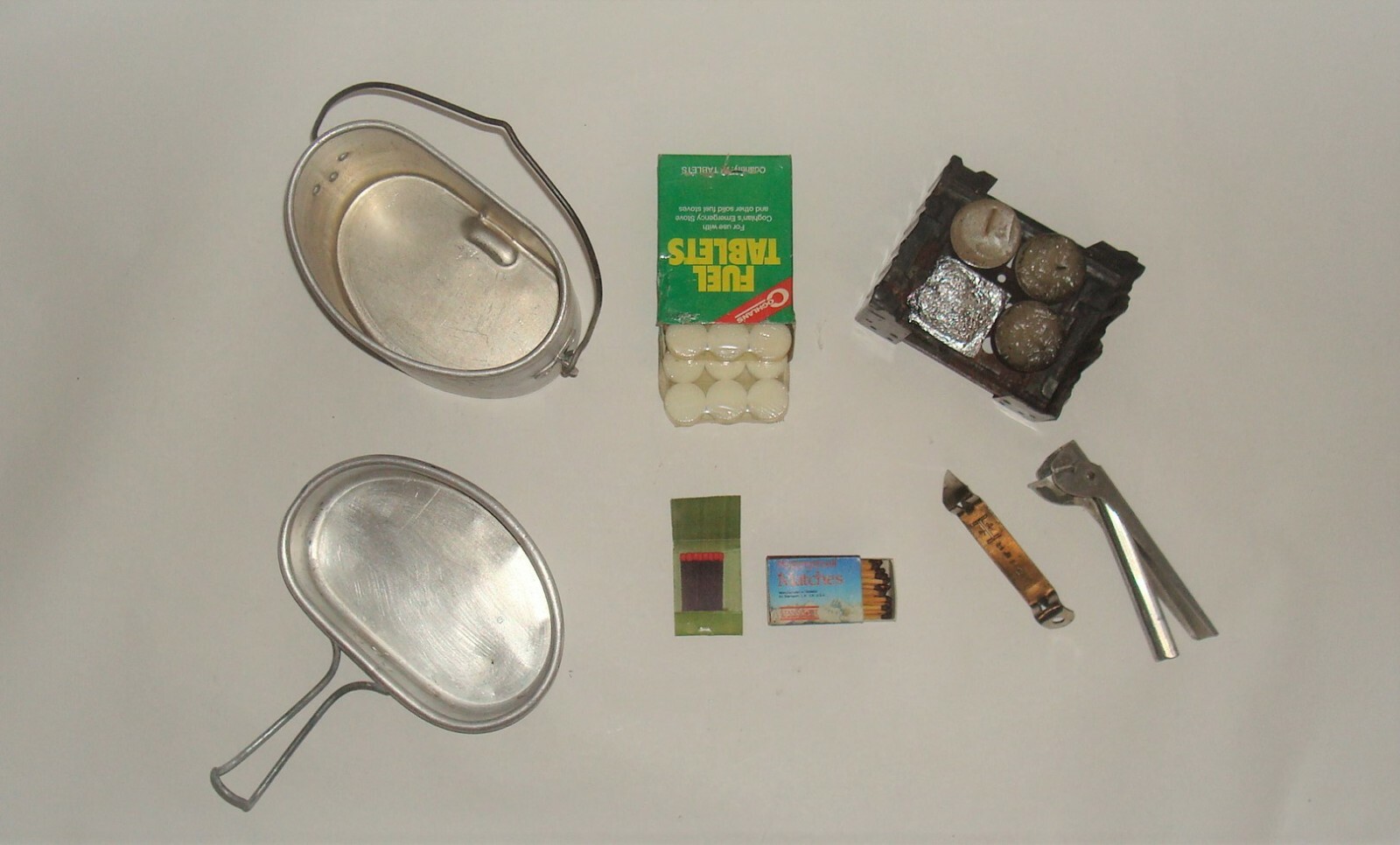 Vintage Kidney Bean-Shaped Canteen Backpacking Hiking Camping Lightweight AL