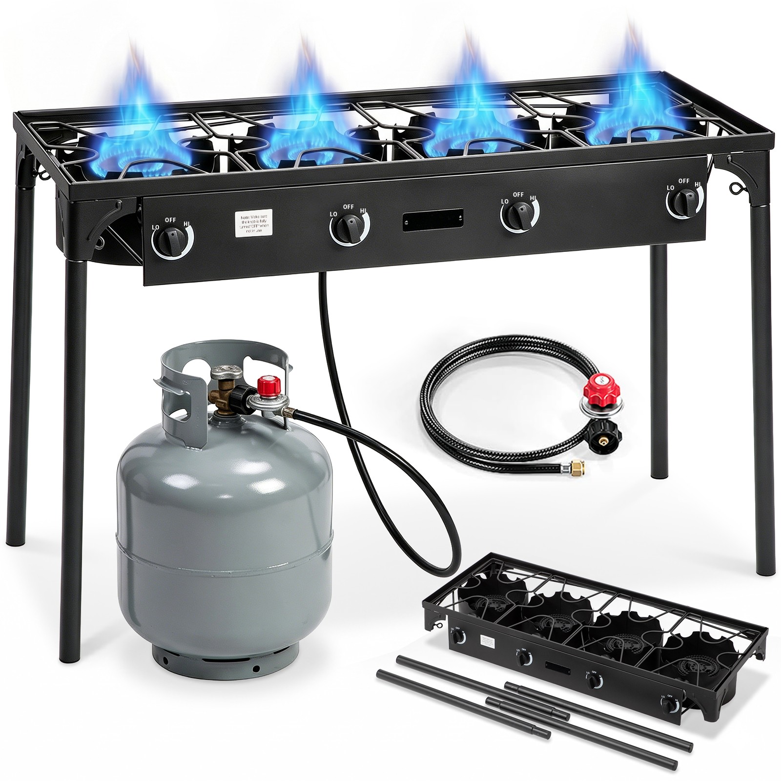 Portable 1-4 Burners Propane Gas Stove for Outdoor Camping Stove BBQ Grill