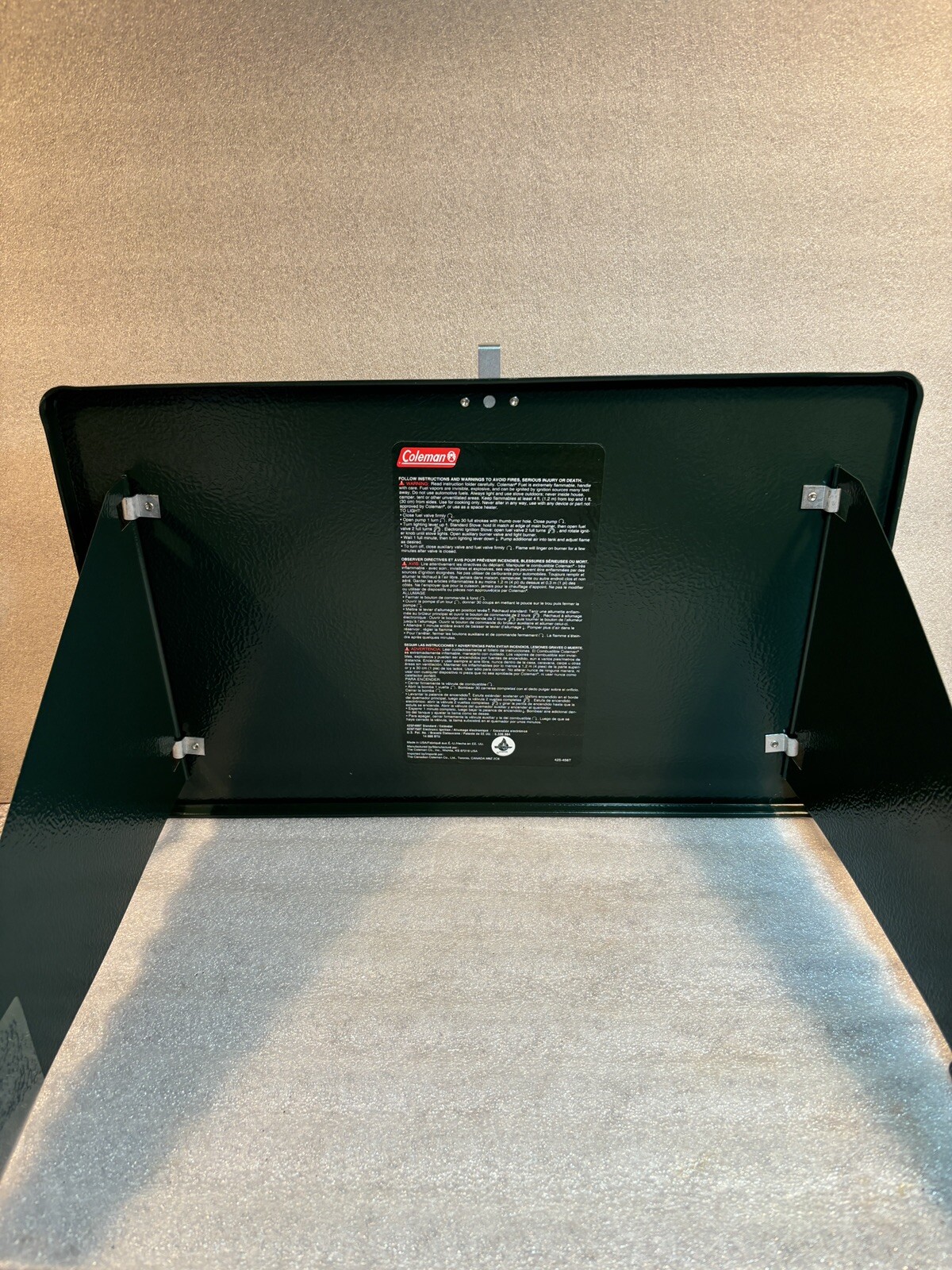 Coleman Stove NEW 425F Top & Side Wind Baffles. Very Nice!