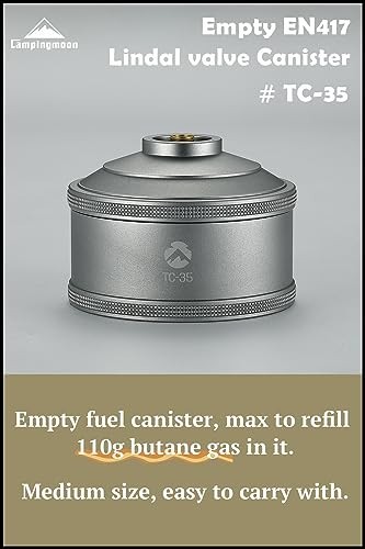 Campingmoon Refillable Gas Fuel Cylinder for Backpacking Camping Stove 110g