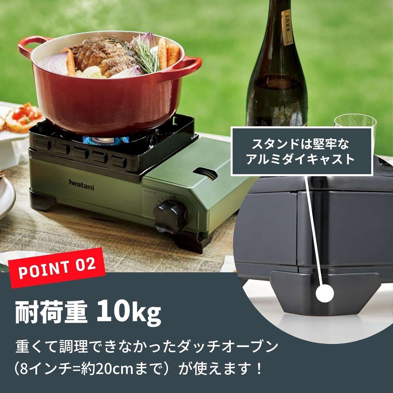 Iwatani Cassette Stove Tough Maru Jr Japan Olive Khaki Portable CB-ODX-JR-OL