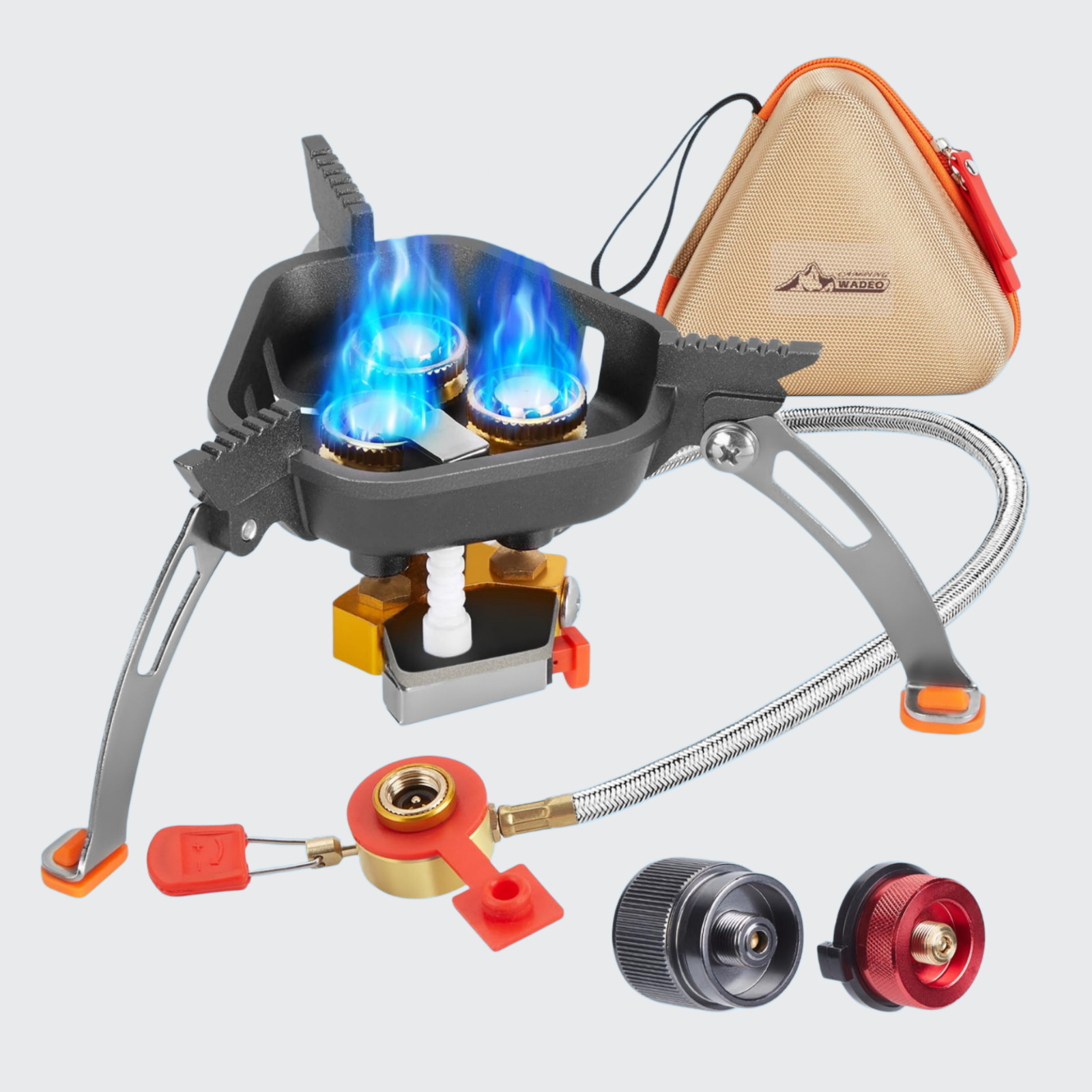 7200W Windproof Camping Stove with Adaptesr Bags for Outdoor