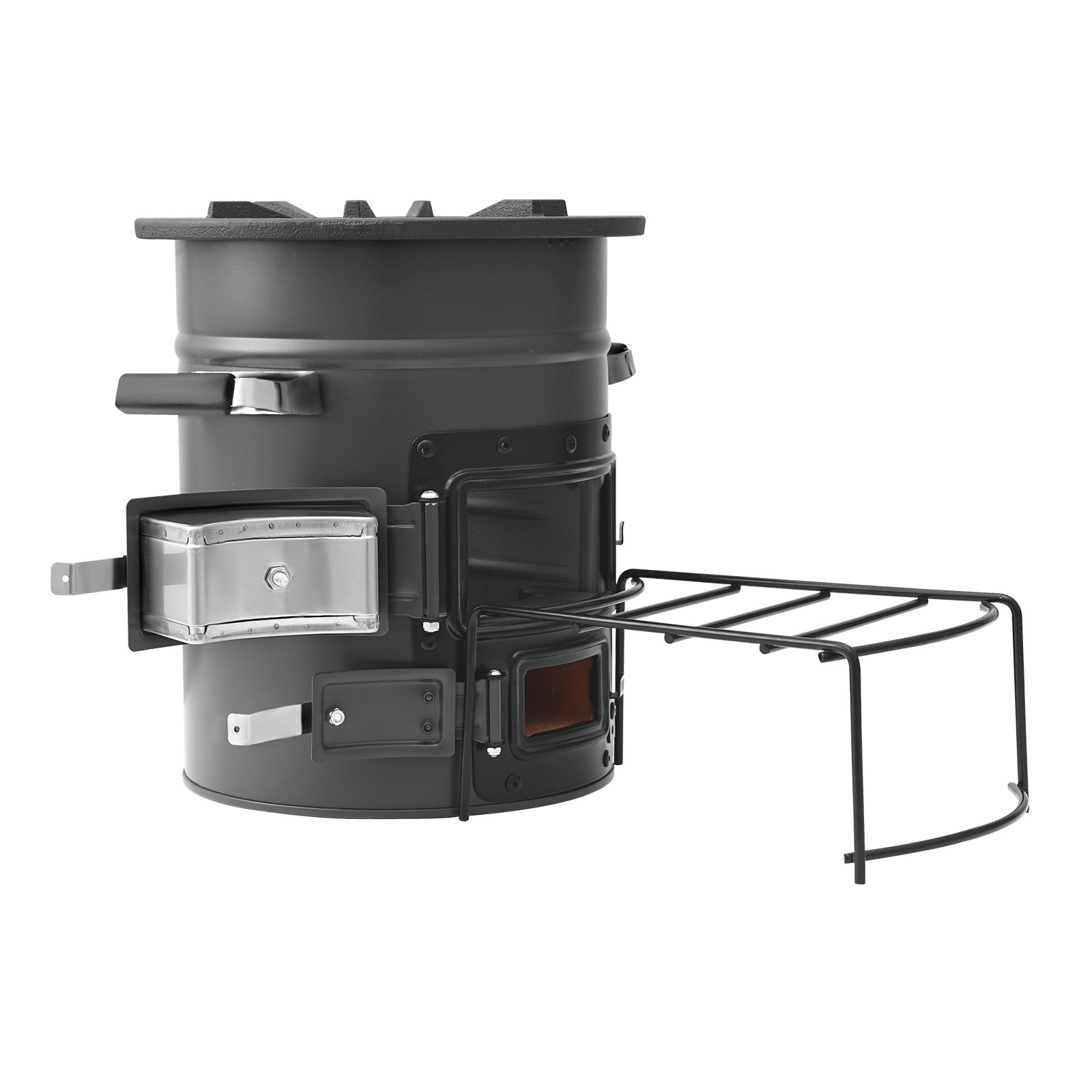 VEVOR Camping Rocket Stove Wood Burning Portable Rocket Stove with Double Door