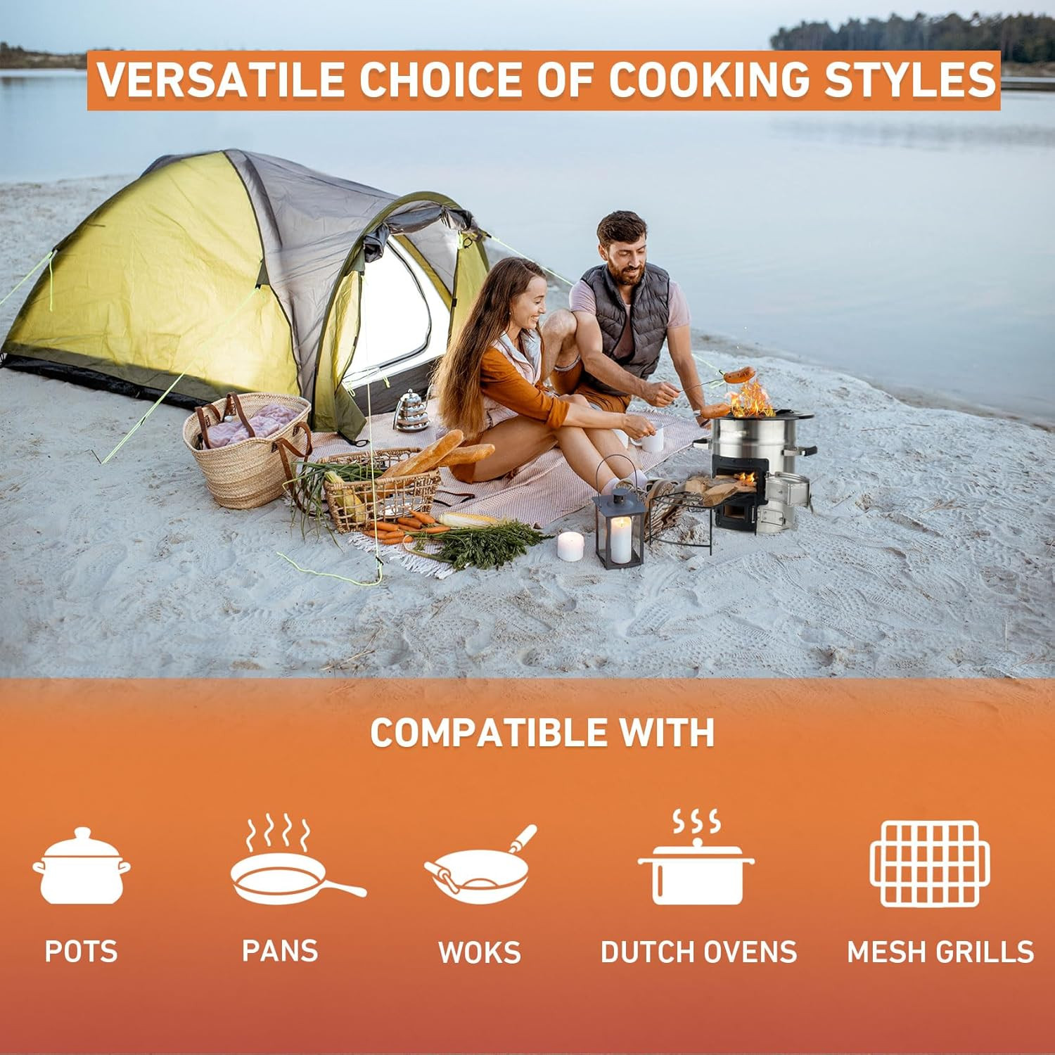 Portable Stainless Steel Camping Rocket Stove for Outdoor Adventures