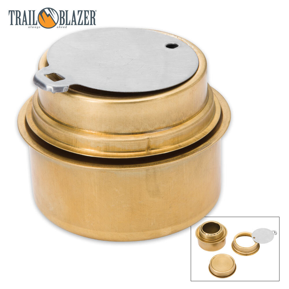 Survival Brass Portable Cooking Camping Alcohol Burner Stove w/ Flame Regulator