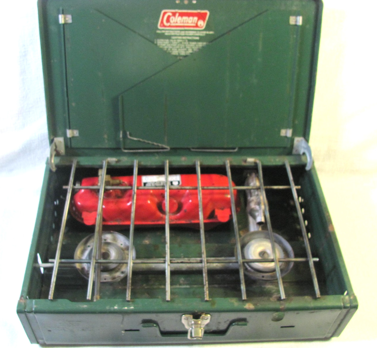 Vintage 1980 Coleman 425F 2 Burner Compact Gas Stove Works Camping Outdoors