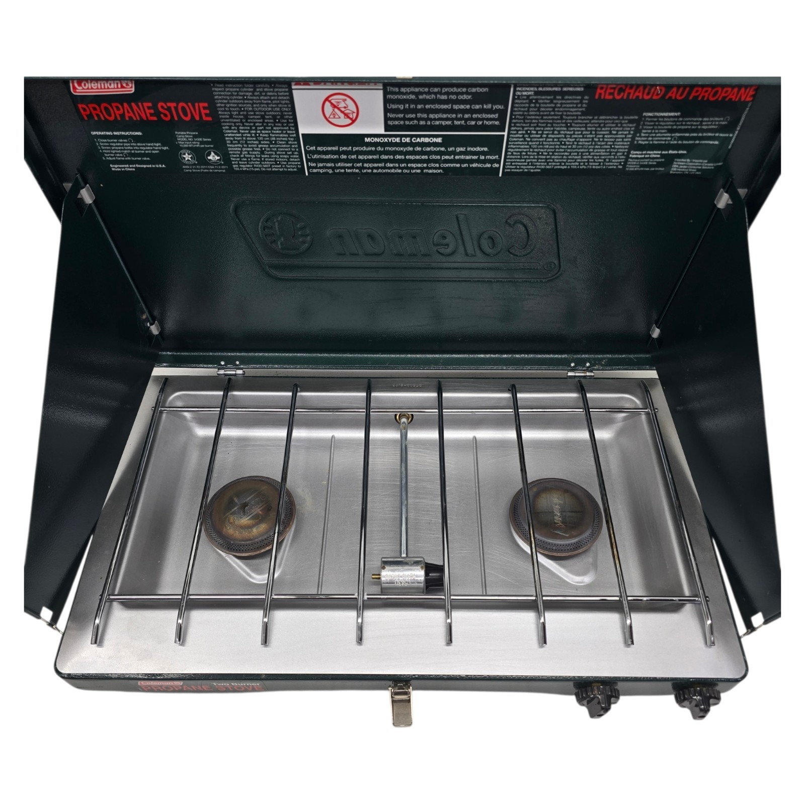 Coleman 5430E Classic 2 Burner Propane Portable Camp Stove 20000BTU Wind Blocks