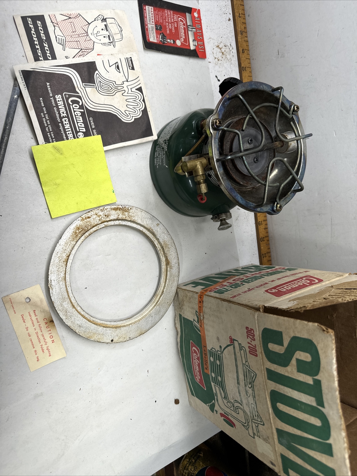 Vintage Coleman 502 Green Sportster Camp Stove With Box