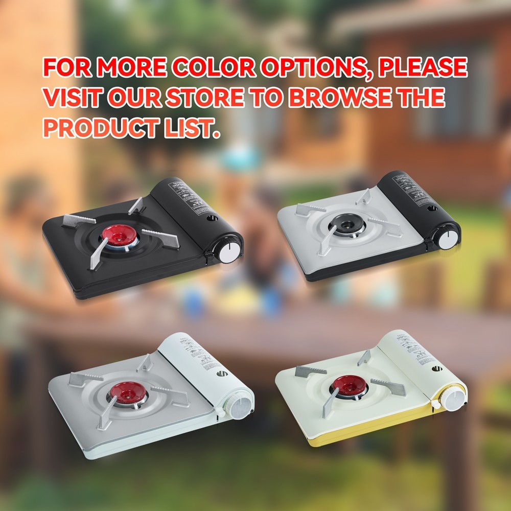 REDSUN F8 Black Portable Ceramic Burner 3.5kW Ultra Slim Butane Camp Stove