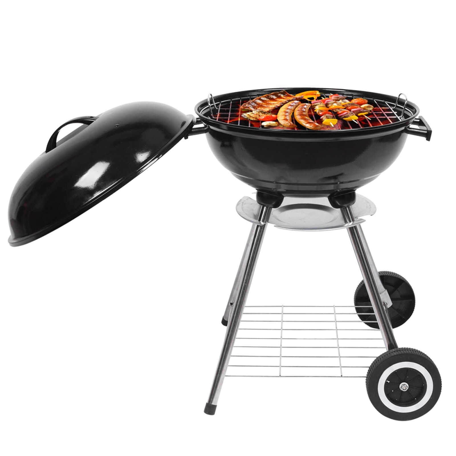 18 Inch Apple Charcoal Stove Enamel Cover Furnace Body White Side Wheel Diamete